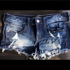Express ripped jean shorts